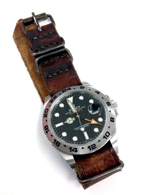 rolex explorer 2 nato strap|rolex explorer 2 leather strap.